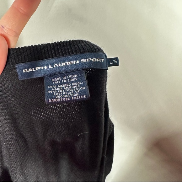 Ralph Lauren Sport Black Merino Wool Knit Sweater Dress | Size L - Picture 6 of 6